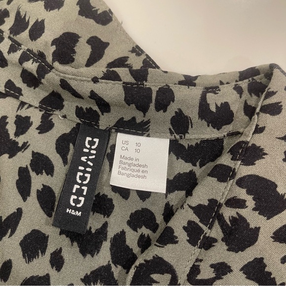 H&M Leopard Print Mini Dress with Tie - Picture 9 of 15